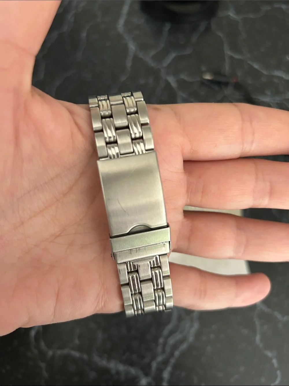 Men’s Stainless Steel Watch with Black Dial